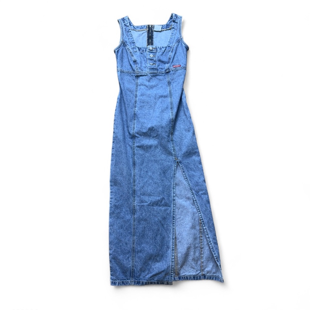 Bongo Blue Denim bodycon denim maxi dress